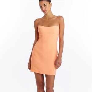 New! Amanda Uprichard Ivy Mini Dress Guava Peach Strapless Size Small$240